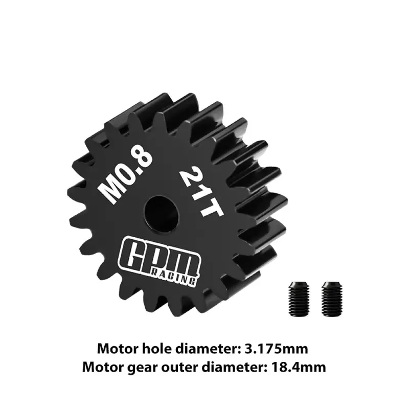 R/C Car Upgrade Parts : 40Cr Steel Motor Gear 21T (32 Pitch, Module 0.8Mm, Motor Tooth Diameter 3.175Mm, Tooth Surface Outer Diameter 18.4Mm) 2