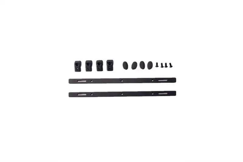 R/C Scale Accessories : Aluminum Roof Fixed Guide Rail For 1:10 Crawlers - 14Pc  Set Black 1