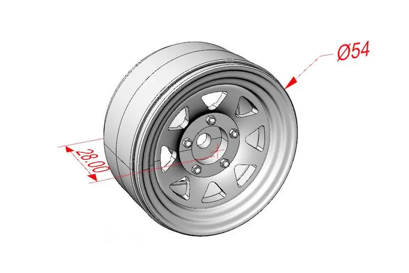 R/C Scale Accessories : Aluminum Wheel 1.9" For 1:10 Crawlers (Design A) - 24Pc Set 2