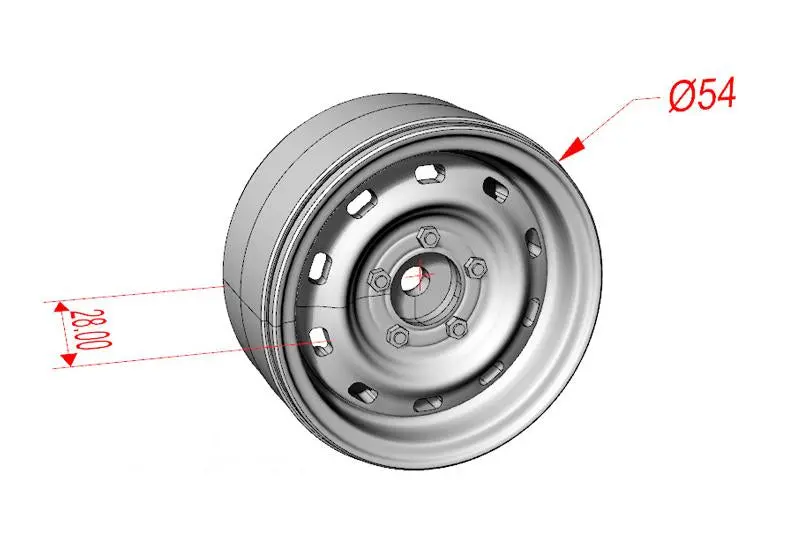 R/C Scale Accessories : Aluminum Wheel 1.9" For 1:10 Crawlers (Design B) - 24Pc Set Silver 2