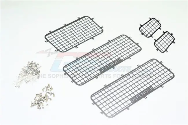 R/C Scale Accessories : Aluminum Window Guard For Trx-4 Crawler - 5Pc Set Black 1