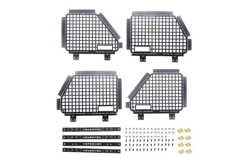 R/C Scale Accessories : Front Side Folding Window Guards For Traxxas Trx-4 Land Rover Defender D90 D110 - 88Pc Set Black 1