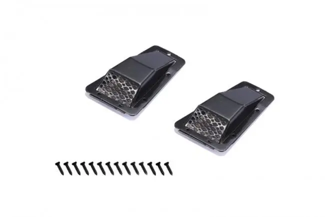R/C Scale Accessories : Metal Fender Vent (Style A) For Traxxas Trx-4 Land Rover Defender D90 D110 - 1Pr Set Black 1