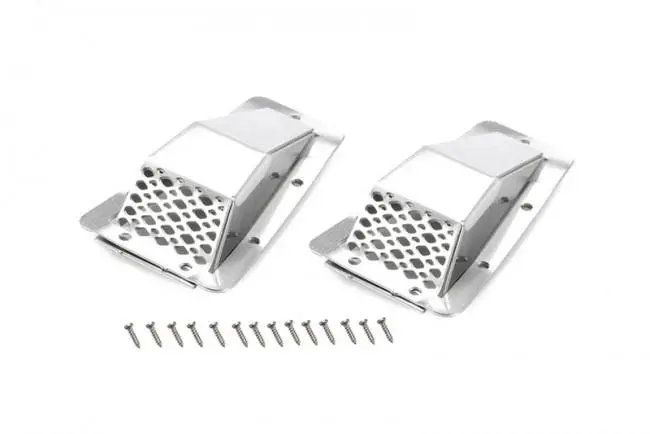 R/C Scale Accessories : Metal Fender Vent (Style A) For Traxxas Trx-4 Land Rover Defender D90 D110 - 1Pr Set Silver 1