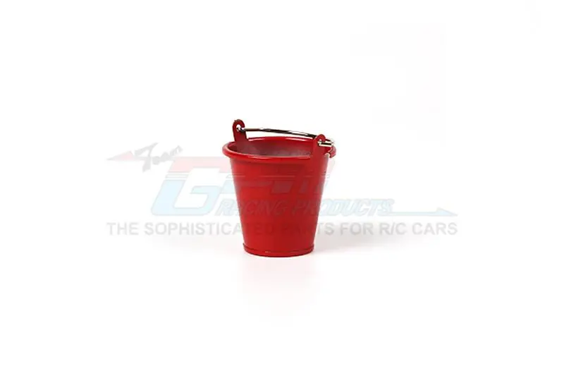 R/C Scale Accessories : Metal Water Bucket (Small) For 1:10 Crawlers - 1Pc Red 1