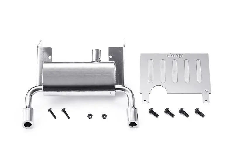 R/C Scale Accessories : Metallic Fuel Tank + Exhaust Pipe For Scx10 Iii Jeep Jl Wrangler Axi03007 - 1 Set 1