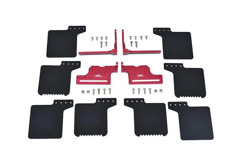 R/C Scale Accessories : Mud Flap For 1:10 Crawlers Traxxas Trx-4 - 36Pc Set Red 1