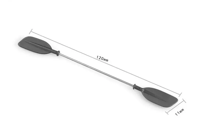 R/C Scale Accessories : Paddle For Canoe For 1:10 Crawlers - 3Pc Set Black 2