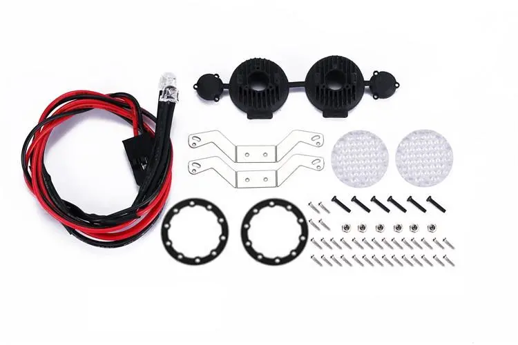 R/C Scale Accessories : Rc Car Bumper Spotlight For 1:10 Crawlers - 53Pc  Set Black 1