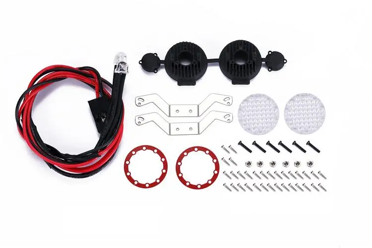R/C Scale Accessories : Rc Car Bumper Spotlight For 1:10 Crawlers - 53Pc  Set Red 1