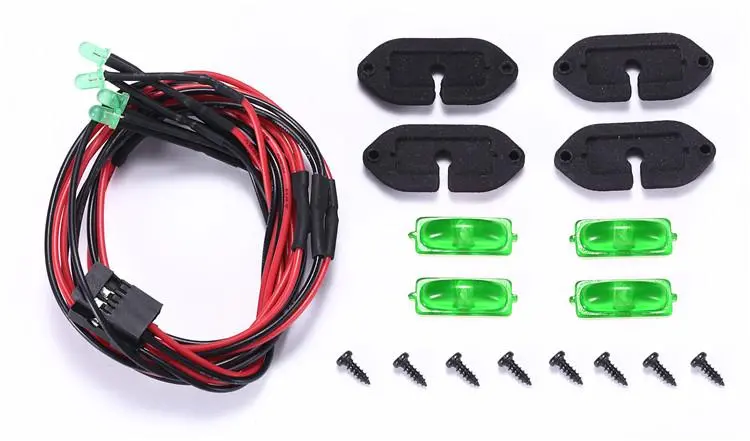 R/C Scale Accessories : Rc Car Chassis Lights For Axial Scx10 Iii Jeep Jl Wrangler (Axi03007) - 18Pc  Set Green 1