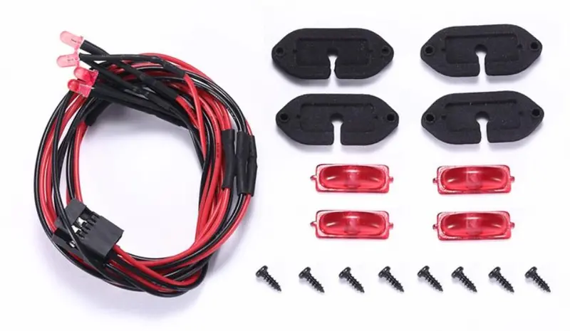 R/C Scale Accessories : Rc Car Chassis Lights For Axial Scx10 Iii Jeep Jl Wrangler (Axi03007) - 18Pc  Set Red 1