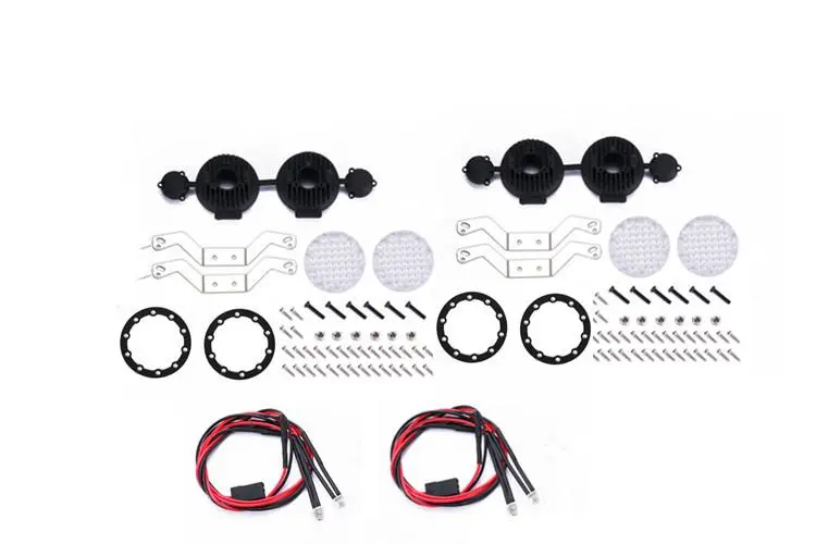 R/C Scale Accessories : Rc Car Roof Spotlight For 1:10 Crawlers  - 106Pc  Set Black 1