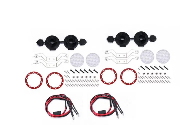 R/C Scale Accessories : Rc Car Roof Spotlight For 1:10 Crawlers  - 106Pc  Set Red 1
