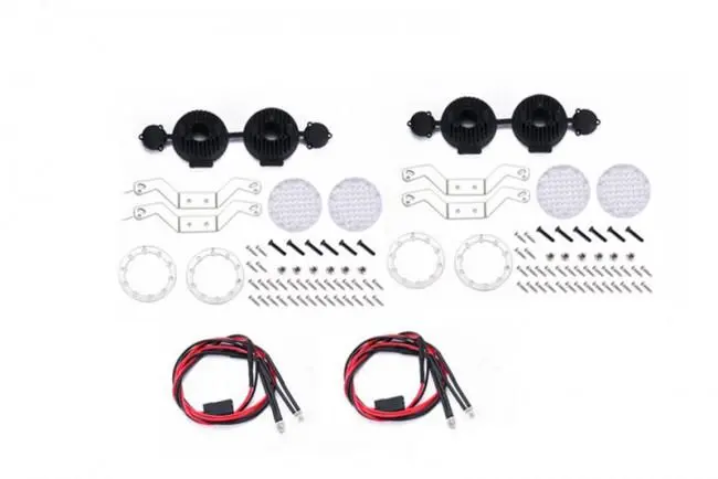 R/C Scale Accessories : Rc Car Roof Spotlight For 1:10 Crawlers  - 106Pc  Set Silver 1