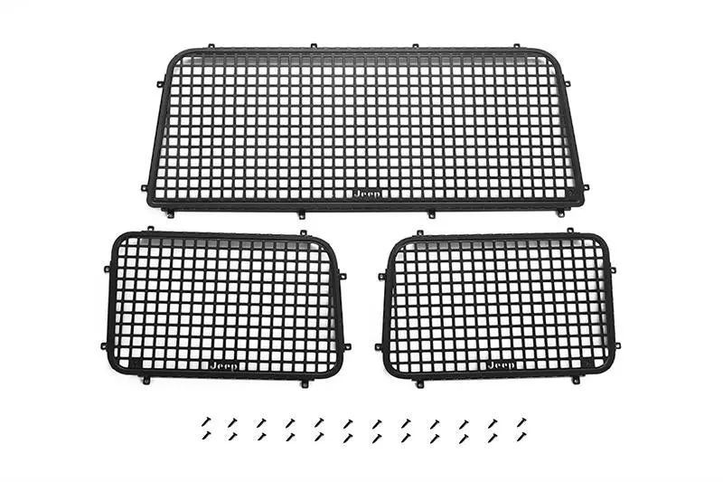 R/C Scale Accessories : Rear Side Window Guards For Axial Scx10 Iii Jeep Jl Wrangler Axi03007 - 27Pc Set Black 1
