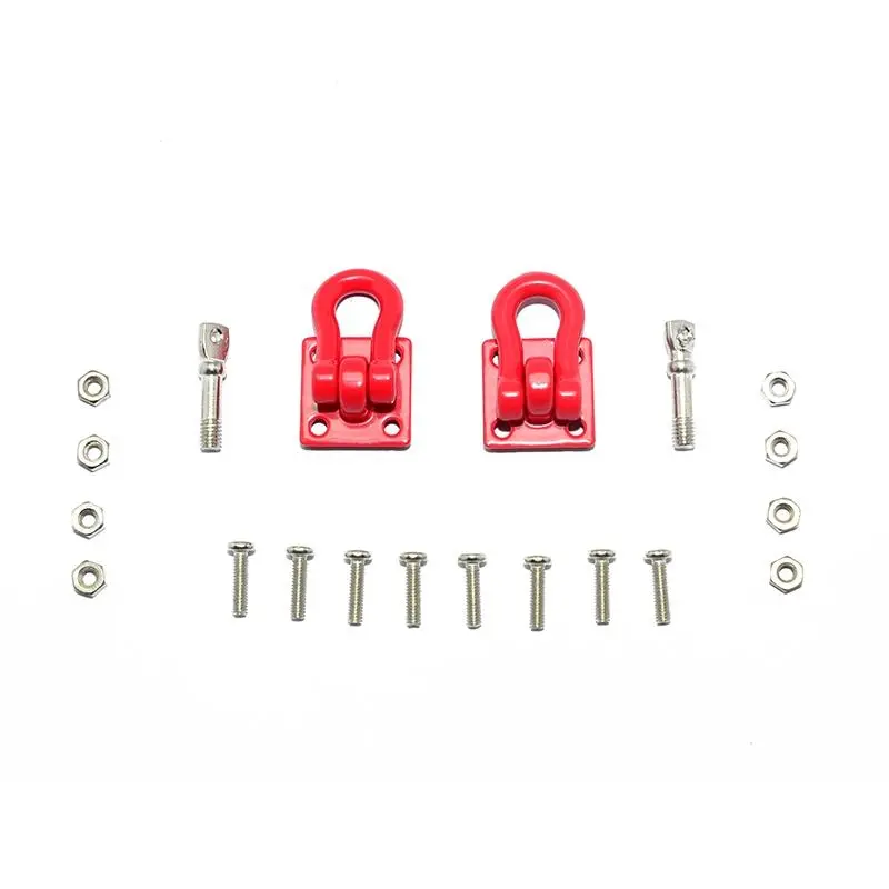 R/C Scale Accessories : Simulation Aluminum Tow Recovery Point Set For 1:10 Crawlers - 1Pr Set Red 1