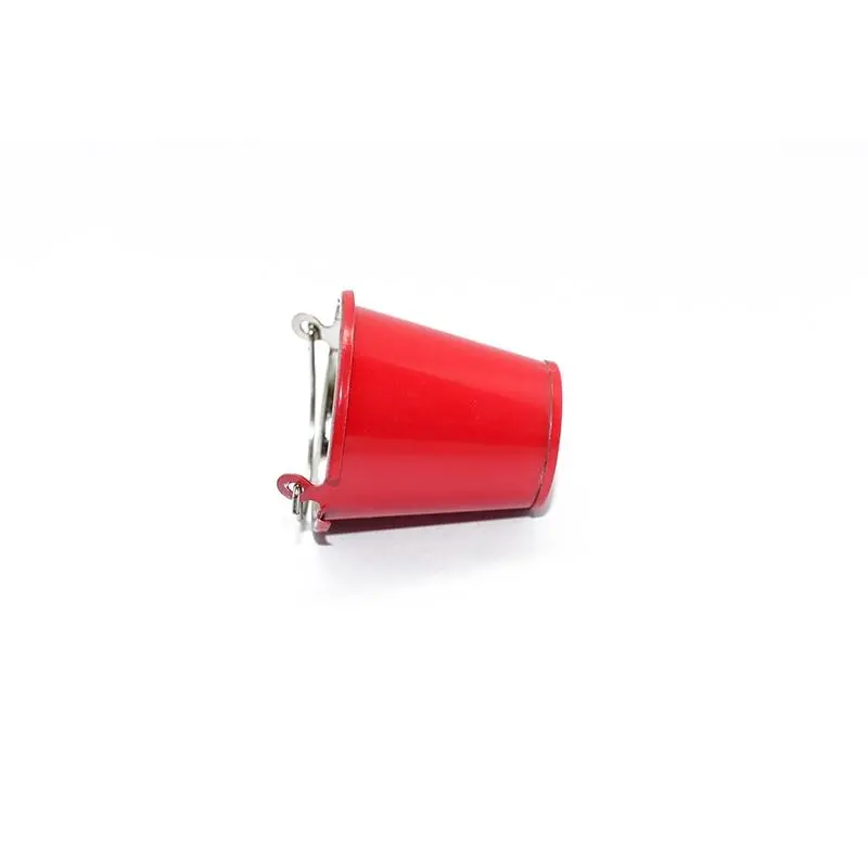 R/C Scale Accessories : Simulation Metal Water Bucket For 1:10 Crawlers - 1Pc Red 1