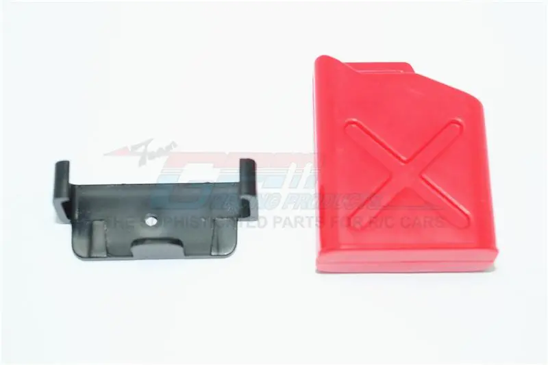 R/C Scale Accessories : Simulation Plastic Oil Tank For Crawlers (X Pattern) For 1:10 Crawlers - 2Pc Set Red 1