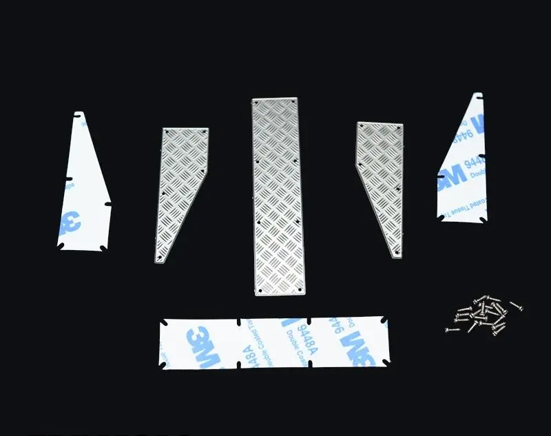 R/C Scale Accessories : Simulation Stainless Steel Slip Proof Tread For Trx-4 Rear Bumper - 3Pc Set 1
