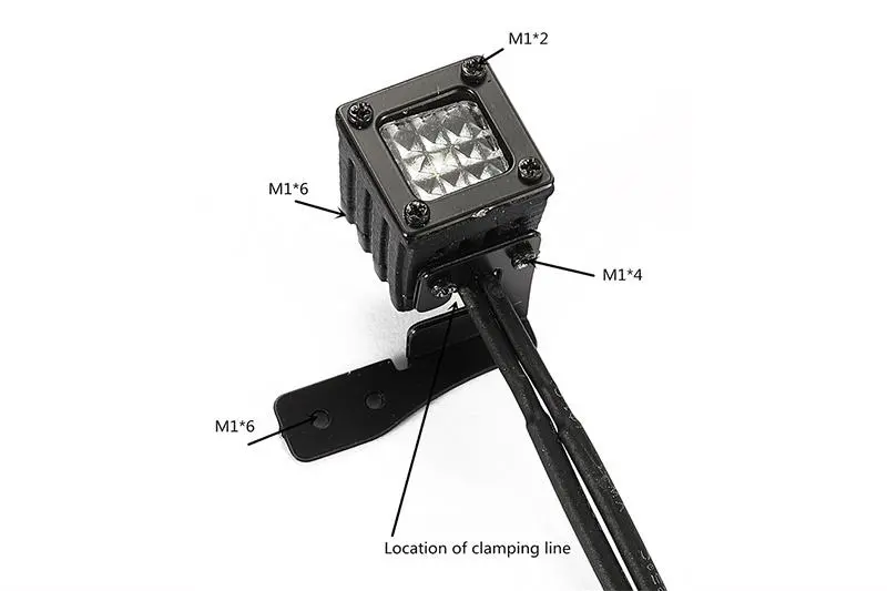 R/C Scale Accessories : Spotlight For 1:10 Crawlers (Style A) - 42Pc Set Black 2