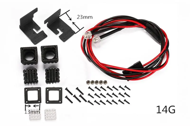 R/C Scale Accessories : Spotlight For 1:10 Crawlers (Style C) - 42Pc Set Black 2