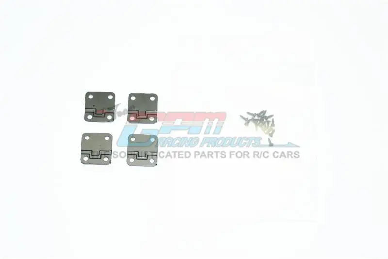 R/C Scale Accessories : Stainless Steel Door Hinges For Trx-4 Trail Defender Crawler - 4Pc Set Black 1