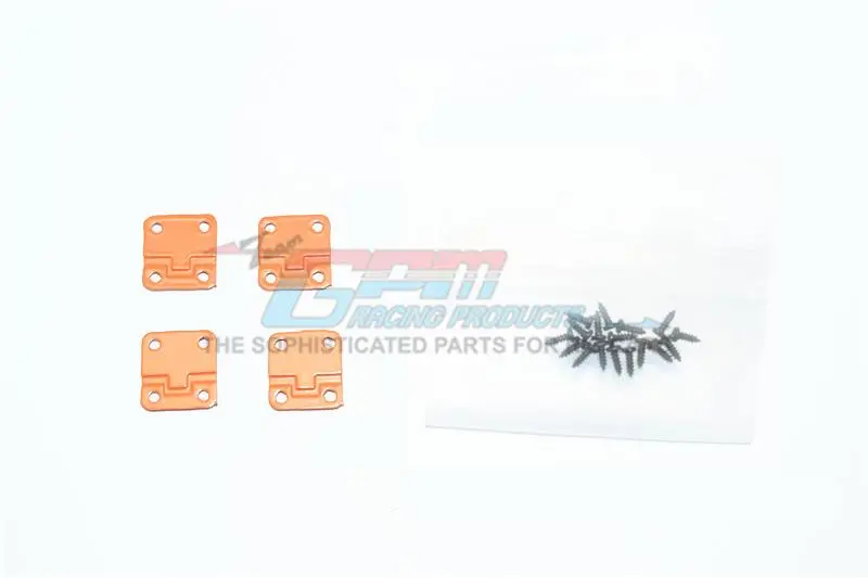 R/C Scale Accessories : Stainless Steel Door Hinges For Trx-4 Trail Defender Crawler - 4Pc Set Orange 1