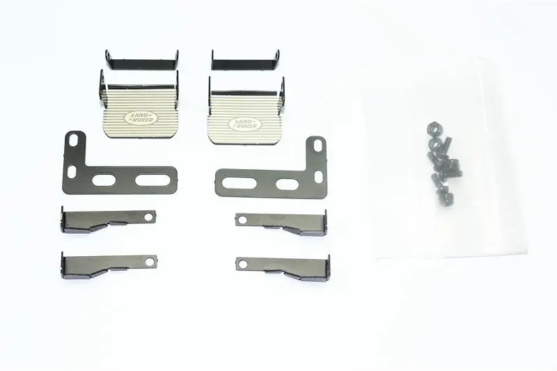 R/C Scale Accessories : Stainless Steel Side Step For Trx-4 Trail Defender Crawler - 18Pc Set Black 1