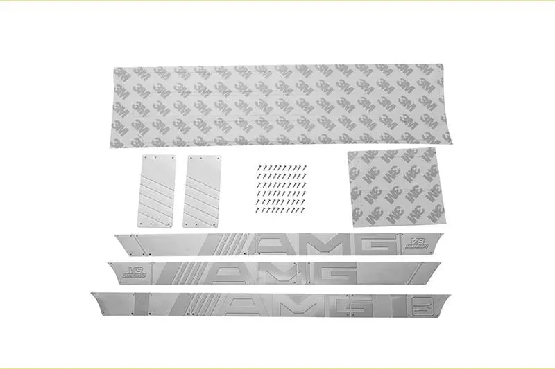 R/C Scale Accessories : Stainless Steel Slip Proof Tread For Trx-6 Mercedes-Benz G63 (88096-4) / Trx-4 Mercedes-Benz G500 (82096-4) Body Sides (Amg Version B) - 67Pc Set Silver 1