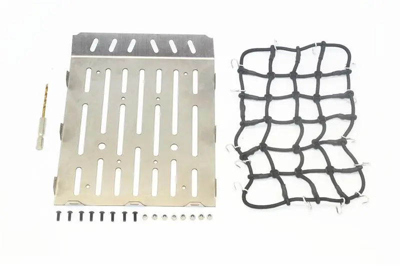 R/C Scale Accessories : Stainless Steel Truck Trunk Lid (Style A) + Cargo Net For Traxxas Trx-6 Mercedes-Benz G63 (88096-4) - 20Pc Set 1