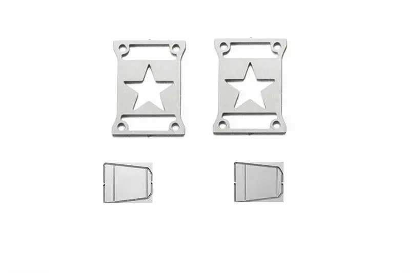R/C Scale Accessories : Taillight Cover (Style A) For Axial Scx10 Iii Jeep Jl Wrangler Axi03007 - 4Pc Set Silver 1