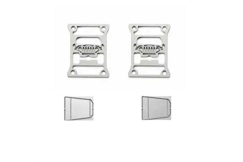 R/C Scale Accessories : Taillight Cover (Style B) For Axial Scx10 Iii Jeep Jl Wrangler Axi03007 - 4Pc Set Silver 1
