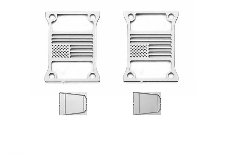 R/C Scale Accessories : Taillight Cover (Style C) For Axial Scx10 Iii Jeep Jl Wrangler Axi03007 - 4Pc Set Silver 1