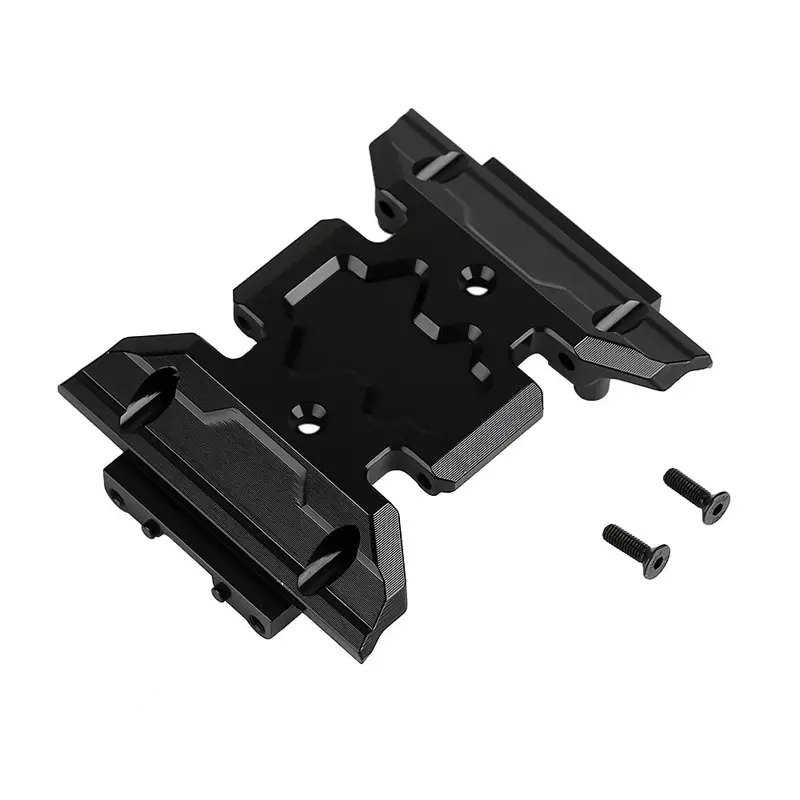 Rc Car Aluminum Alloy Gearbox Mount Transmission Skid Plate For 1:10 Rc Crawler Axial Scx10 Iii Axi03007 - 1Pc Set Black 1