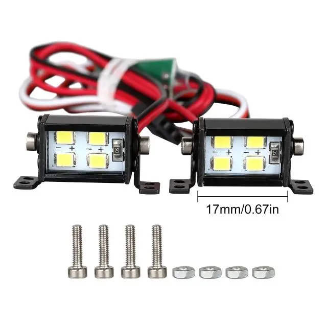 Rc Car Bright Light Bar 17Mm For 1/10 Rc Crawler Car Axial Scx10 90046 Traxxas Trx-4 Tamiya Cc01 D90 Redcat - 2Pc Set 1