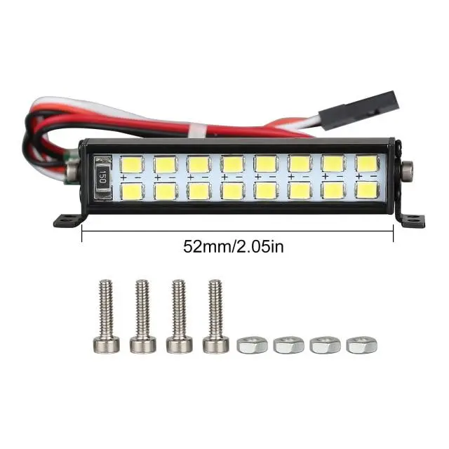 Rc Car Bright Light Bar 52Mm For 1/10 Rc Crawler Car Axial Scx10 90046 Traxxas Trx-4 Tamiya Cc01 D90 Redcat -1 Pc Set 1