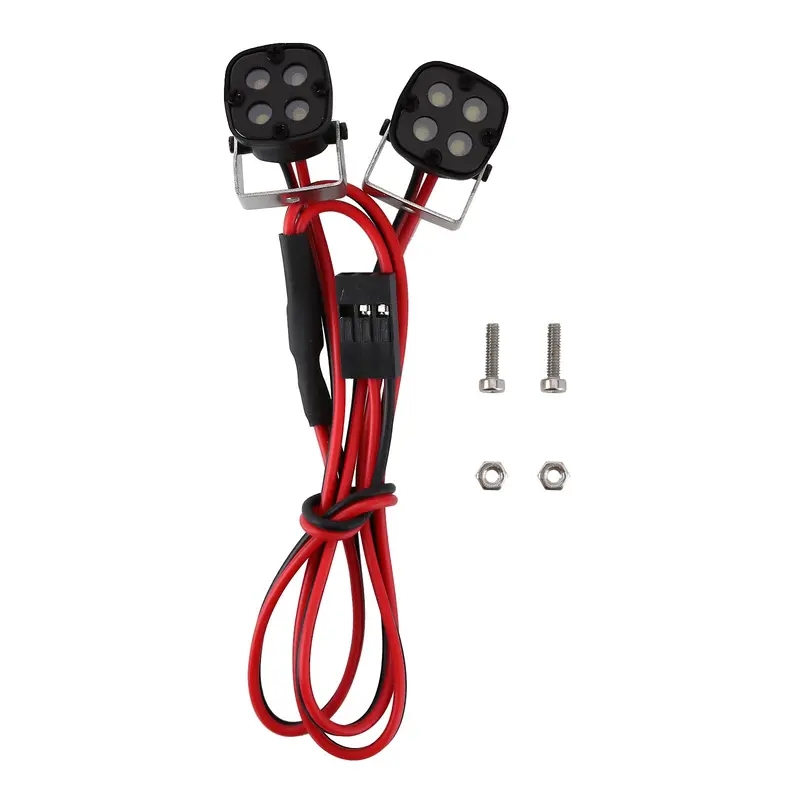 Rc Car Led Roof Lights Headlights Round Spotlight For 1/10 Rc Crawler Axial Scx10 90046 Traxxas Trx4 Trx6 Redcat Gen8 - Black 1