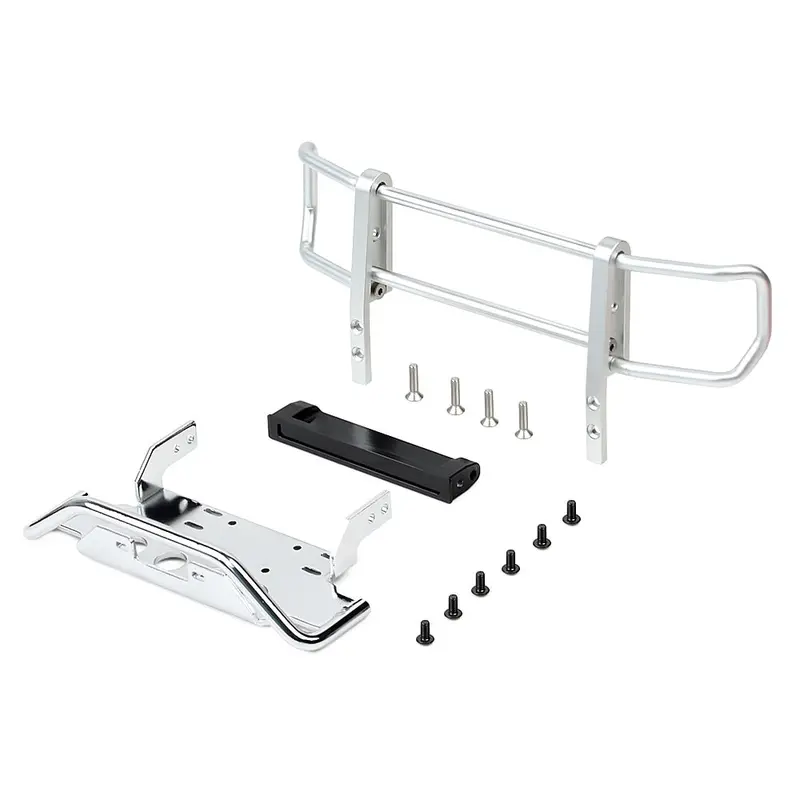Rc Car Metal Front Bumper For 1:10 Rc Crawler Traxxas Trx4 G500 Trx6 G63 6X6 Upgrade Parts - Silver 1