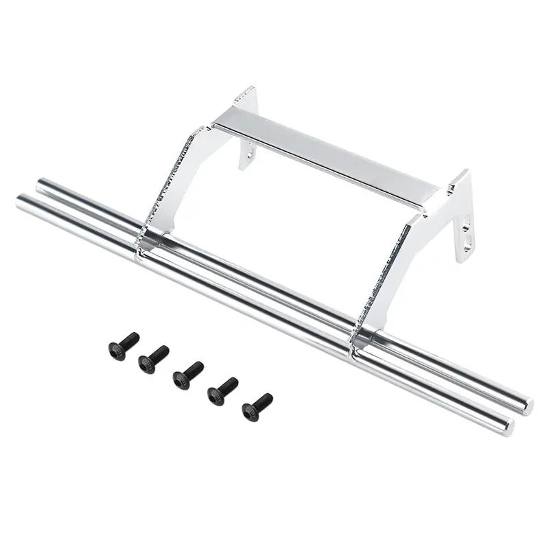 Rc Car Metal Rear Bumper For 1:10 Rc Crawler Traxxas Trx4 G500 Trx6 G63 6X6 Upgrade Parts - Silver 1