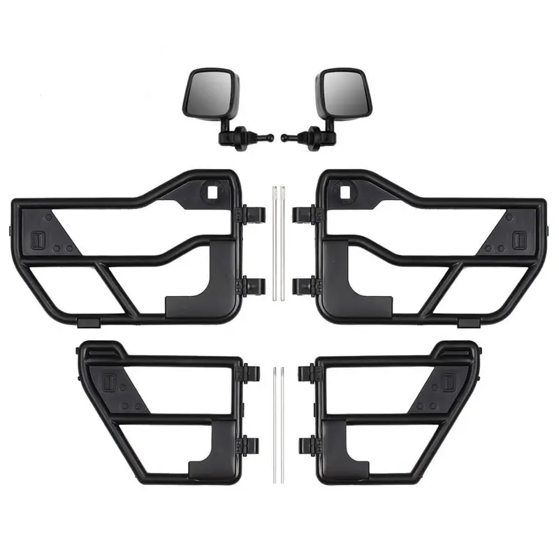 Rc Car Plastic Tube Doors & Rearview Mirror For 1:10 Rc Crawler Car Axial Scx10 90046 Jeep Wrangler Hard Body Shell - 1 Set Black 1
