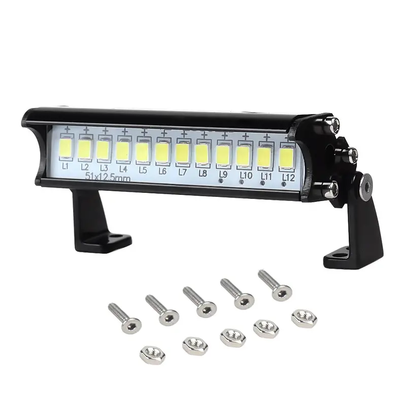 Rc Car Universal 54Mm 12Led Roof Light Bumper Headlight For Rc Rock Crawler Axial Scx10 90046 Traxxas Trx4 Rc Truck Parts -  1 Set 1