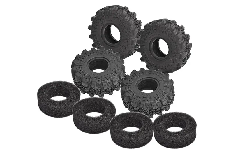 Rc Crawler Car Widen 1.0 Inch High Adhesive Rubber Tires 60X25mm For Traxxas 1:18 Trx4m / Axial 1:24 Scx24 Upgrades 1