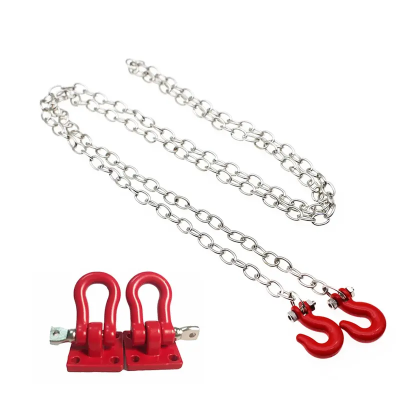 Rc Rock Crawler 1:10 Accessories Tow Hook & Trailer Chain Kit For Axial Scx10 Yeti Tamiya Cc01 Rc4wd D90 D110 Tf2 Rc Trucks Car 1