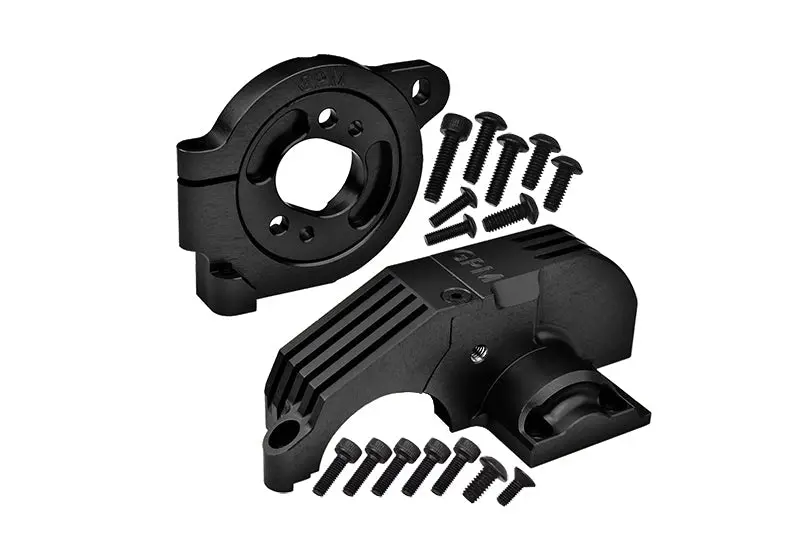Redesigned Aluminum 7075 Alloy Adjustable Motor Mounts & Main Gear Cover For Traxxas 1/8 4Wd Maxx Slash 6S-102076-4 / 1:10 4Wd Maxx-89076-4  / 1:10 Maxx With Widemaxx-89086-4 Monster Truck - Black 1