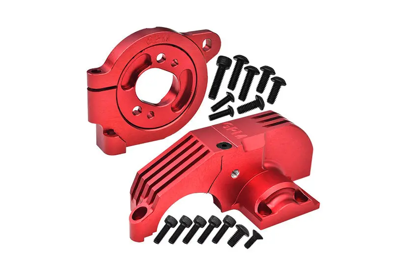 Redesigned Aluminum 7075 Alloy Adjustable Motor Mounts & Main Gear Cover For Traxxas 1/8 4Wd Maxx Slash 6S-102076-4 / 1:10 4Wd Maxx-89076-4  / 1:10 Maxx With Widemaxx-89086-4 Monster Truck - Red 1