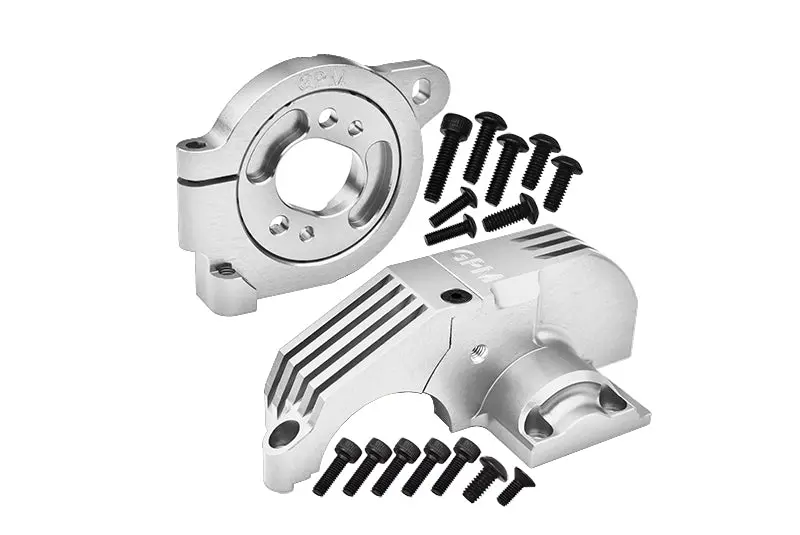 Redesigned Aluminum 7075 Alloy Adjustable Motor Mounts & Main Gear Cover For Traxxas 1/8 4Wd Maxx Slash 6S-102076-4 / 1:10 4Wd Maxx-89076-4  / 1:10 Maxx With Widemaxx-89086-4 Monster Truck - Silver 1