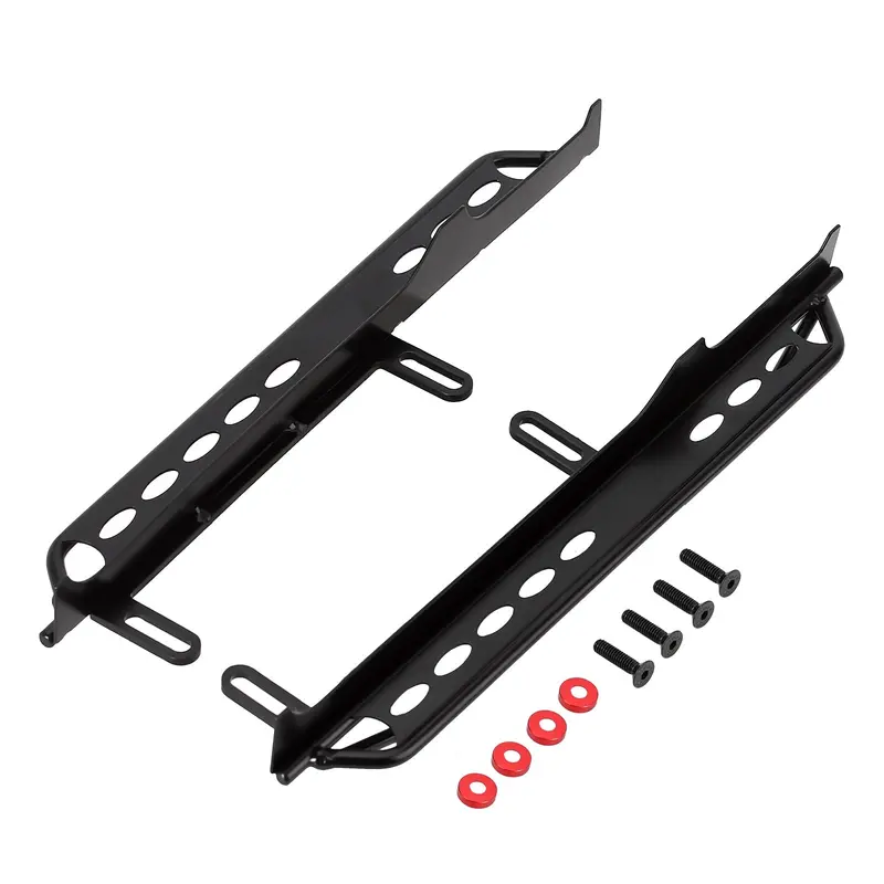 Rock Sliders Metal Pedal For 1/6 Rc Crawler Car Axial Scx6 Jeep Jlu Wrangler Upgrade Parts - 2Pc Black 1