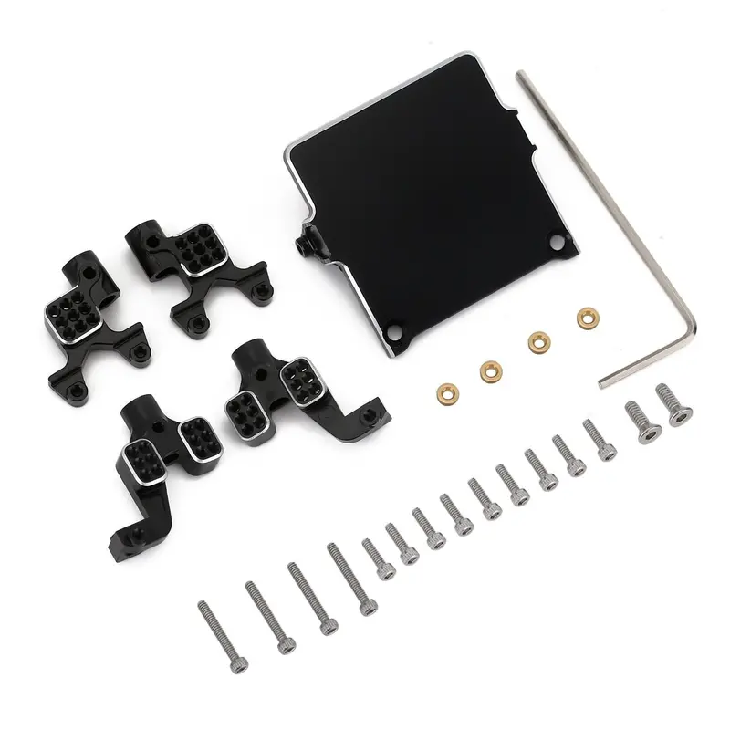Shock Mounts Receiver Stand For 1/24 Rc Crawler Car Axial Scx24 Axi90081 Axi00002 Axi00001 Axi00004 Upgrade Parts - Black 1