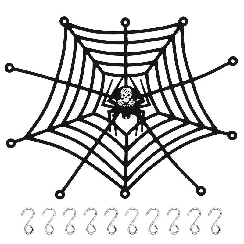 Spider Web Shape Elastic Luggage Net For 1/10 Rc Crawler Car Traxxas Trx4 Axial Scx10 90046 Rc Car Accessories Parts - Black 1